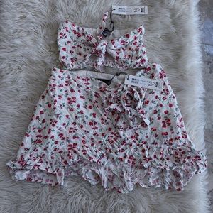 XS MINKPINK Burma Bloom Floral Two Piece Set
